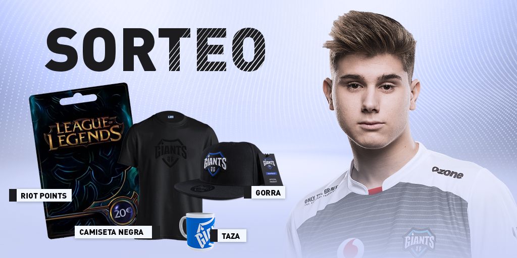 Para vosotros, que siempre estáis ahí, he querido hacer un sorteo👌. Sólo con hacer RT y follow a <a href="/RazorkLoL/">Razørk 🦭</a> podéis llevaros estos 20€ en Riot Points y este pack de @GiantsGaming. Gracias por vuestro apoyo! 💙✌🏻 #WeAregiants