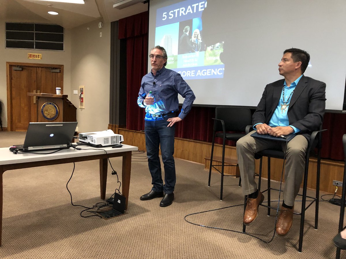 NDSLmarysoucie's tweet photo. State Supt @KirstenBaesler presenting on @DougBurgum transforming education initiative to a group of leaders from across exec, leg and judicial branches #transformND #NDLibraries #ndlibchat @NDStateLibrary @NDDPI https://t.co/kuNZ8JfgN6