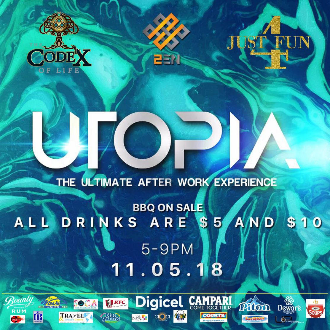 tishsinterlude's tweet photo. This Friday itโs all about the Utopia after work lime with your Just 4 Fun Crew! Start the weekend off with a bang ๐ฅ Itโs free and there are drinks on special! See you this Friday? Donโt miss it ๐คธ๐ฝโโ๐๐ฝ
#just4fun #j4f #zennightclub #stlucia #afterworklime #carnival2018 https://t.co/SJ6oMXV5rL