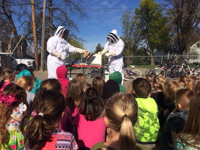 CHARGERSDE's tweet photo. What is the BUZZ around Dassel Elementary? Kindergarten got to learn all about Beekeeping from our Sue Cron.  Great Job to all involved. #WErDC #DasselRocks https://t.co/szfv3gz7LU