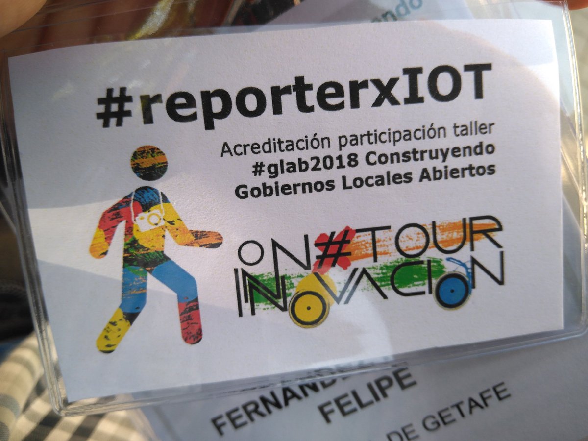 Fliperfefo's tweet photo. Punto y final a la Jornada #glab2018 @AytoPinto, me voy con nuevas inquietudes, conocimiento, conocidos y con mi acreditación @InnovacionOT #PasionXLoPublico https://t.co/qEaNJIF0VX https://t.co/cKD7LmSUyj