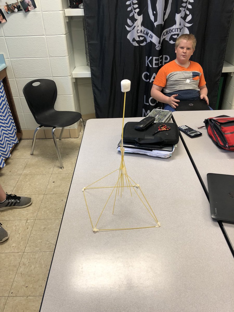 MrCampbellRMS's tweet photo. Innovation. 21 inches high. 20 sticks yard of tape and a yard of string. Can they be beat? We will see. https://t.co/I8ea1NfAOB