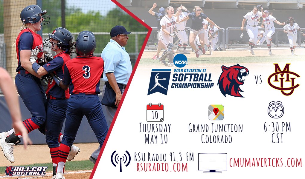 rsusoftball's tweet photo. It’s game day here at the South Central Region 1 Tournament! We’ll take on the Colorado Mesa Mavericks at 5:30PM (MT). You can catch us on https://t.co/BeF7Ocw1j5 at 6:30PM (CST)! 😼🐾 #HillcatSoftball #purposedrivenmindset #doitanyway https://t.co/mEWInafvWI