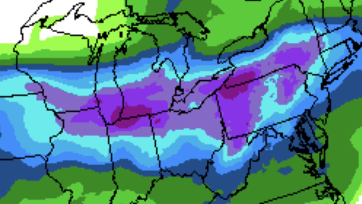 JimCantore's tweet photo. WPC hints at Flood risk with east/west front this weekend.  Map 1 = Rainfall 1-4”
Map 2 = flood chances        Friday - Saturday.
Map 3 = flood chances Saturday-Sunday https://t.co/7gGwF9WHUI
