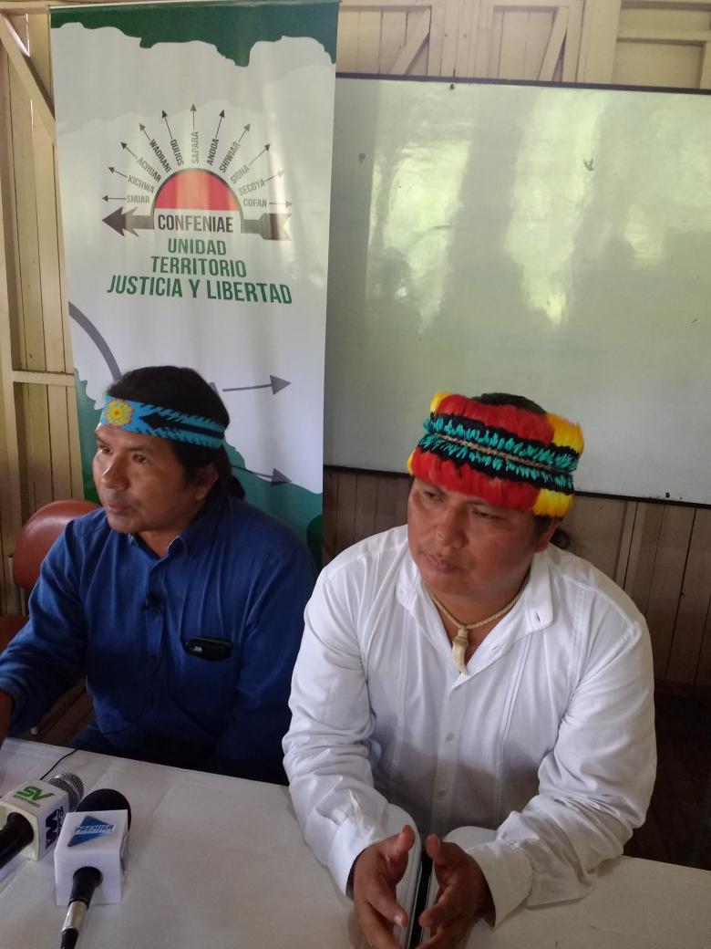 confeniae1's tweet photo. En rueda de prensa esta mañana @marlonvargas76 Presidente de Confeniae expresó su respaldo y solidaridad con la comunidad Río Blanco y los comuneros de Molleturo así como con el Presidente de @ecuachaskiecua @perezunagua @foazuay93 ante los atropellos de empresa minera #Junefield https://t.co/D41GZ2hZMx