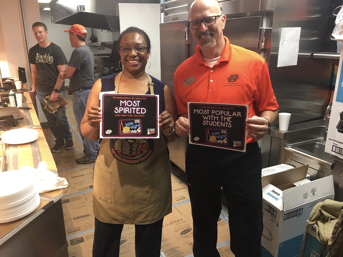 robertraab's tweet photo. We love our students at @okstate! Who says pancakes can’t be FUN?  Good luck on finals. https://t.co/KcmhQHLodg