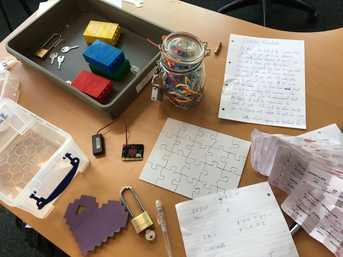 balernocomp's tweet photo. The Escape Room club had a lot of fun locking the Creative Arts teachers into Ms Farrell’s classroom today! Fortunately (?) they escaped! https://t.co/dNktwJnjKG