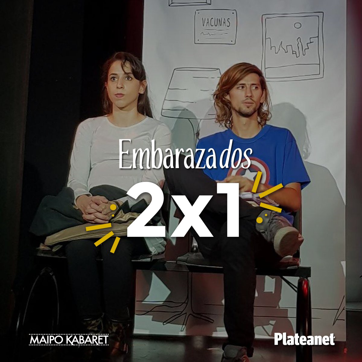 [PROMO]
¡Una noticia les cambió la vida!
💥 Mirá Embarazados todos los miércoles en el <a href="/Teatro_Maipo/">Teatro Maipo Oficial</a>
Kabaret con 2x1 ingresando el código: PLATEANET2X10905 💥
🎫goo.gl/tD7Cw8 
<a href="/MarielPercossi/">Mariel Percossi</a> @FedeCoates