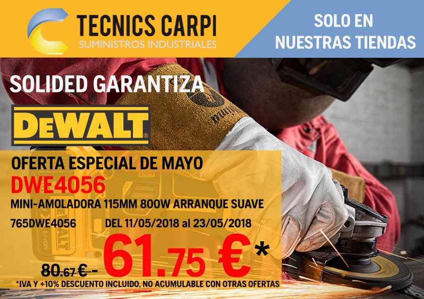 SumTecnics's tweet photo. #OFERTA EN #DEWALT

DWE4056
Mini-Amoladora 115mm 800W Arranque suave Dewalt.

Ahora con nuestra promoción a un precio increible 61.75€ (Iva incluido)
Oferta valida únicamente en nuestras tiendas de Gandía y Oliva del 10/05 al 23/05.
No acumulable con otras ofertas. https://t.co/5aoJtnnYPs