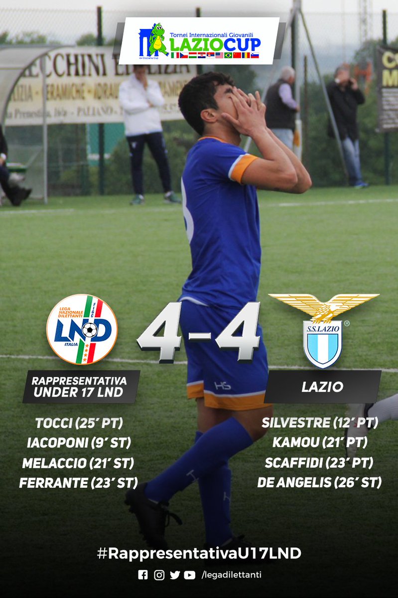 Grinta e cuore non bastano ai nostri ragazzi 😥

La #RappresentativaU17LND viene eliminata dalla <a href="/LAZIOCUP/">TORNEO LAZIO CUP</a>

Bravi lo stesso! 👏👏👏