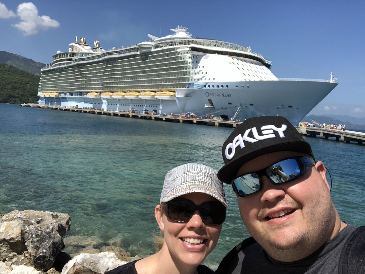 ColinFJackson's tweet photo. Today we celebrate 10 YEARS OF MARRIAGE - and we are doing so on @RoyalCaribbean #OasisOfTheSeas - 10 years ago I said “I do” to my beautiful bride, then hoped on #FreedomOfTheSeas - 10 years later we are cruising again! Thanks RC family!!! (Pic from Tuesday in Labadee Haiti) https://t.co/Kn7o3Pfpq4