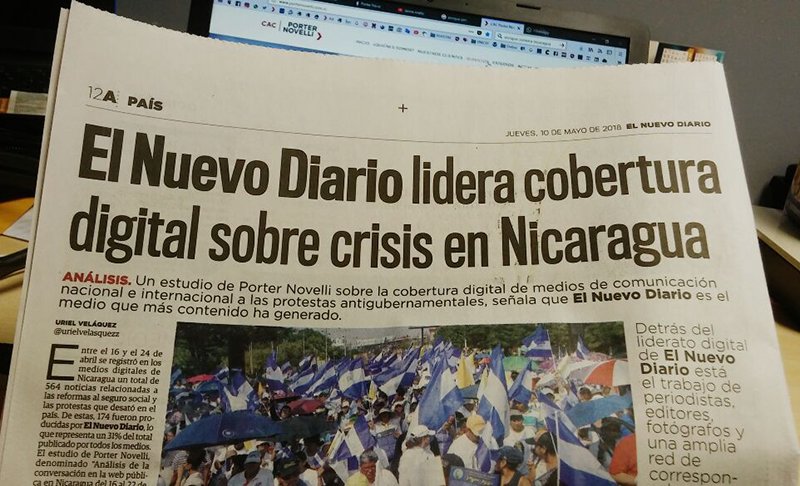 PorterNovelliNi's tweet photo. .@elnuevodiario destaca estudio de Porter Novelli sobre la conversación en web pública sobre la crisis en #Nicaragua: https://t.co/6fnm2gg8xe

Revisá el estudio ahora: https://t.co/5SExn0E2VD https://t.co/oudZO6UTNT
