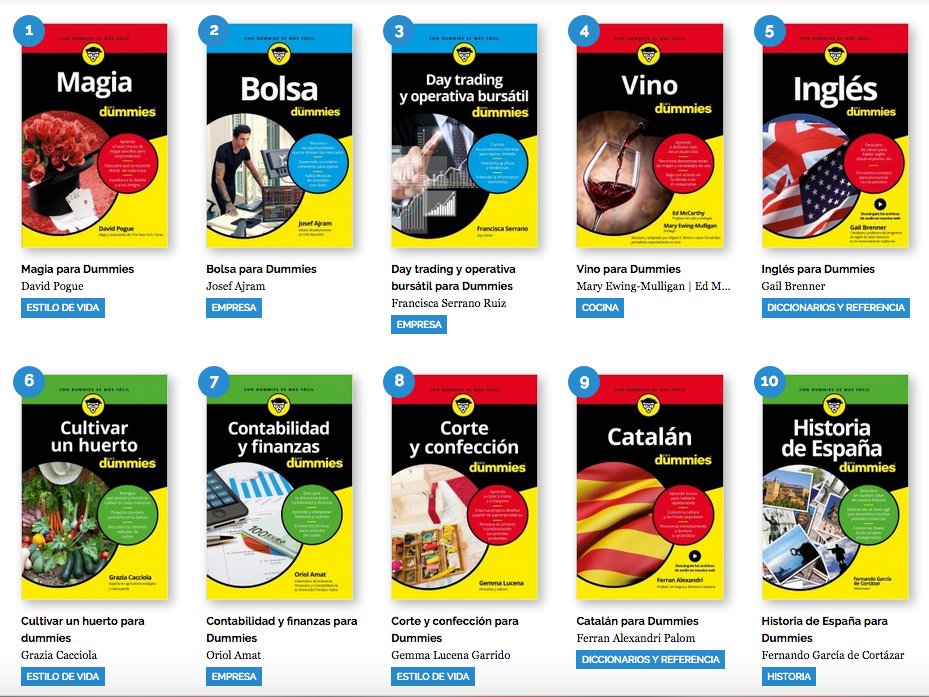 “La riqueza de la vida está en la diversidad” 😉 📗 📘

Magia, costura, historia, jardinería, contabilidad, idiomas, seducción…

¿Algún favorito entre nuestras propuestas más vendidas de la semana?

bit.ly/2s5m5Te