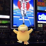 異色のコラボwコダックがグリコのポーズでグリコマークとコラボw