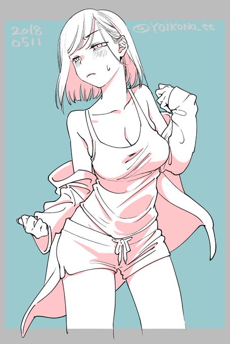 部屋着の女の子 