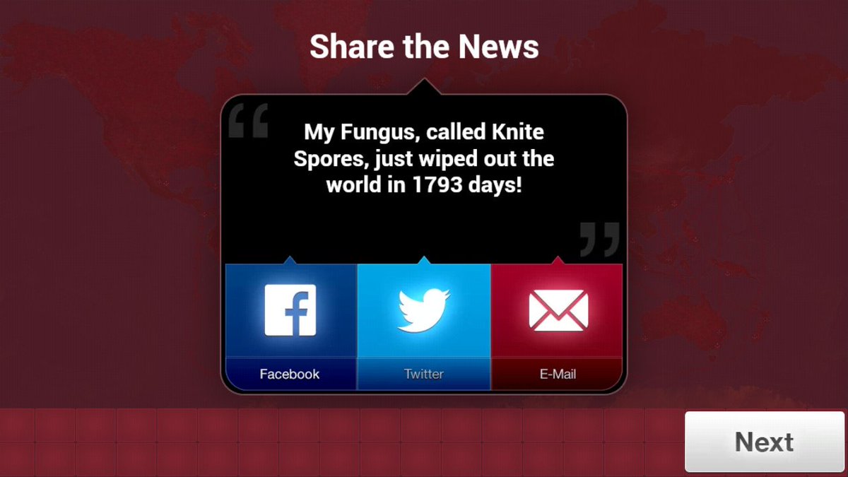 DashElectrical's tweet image. Should I take Plague Inc. to YouTube, I just won using fungi with the cure at 40%