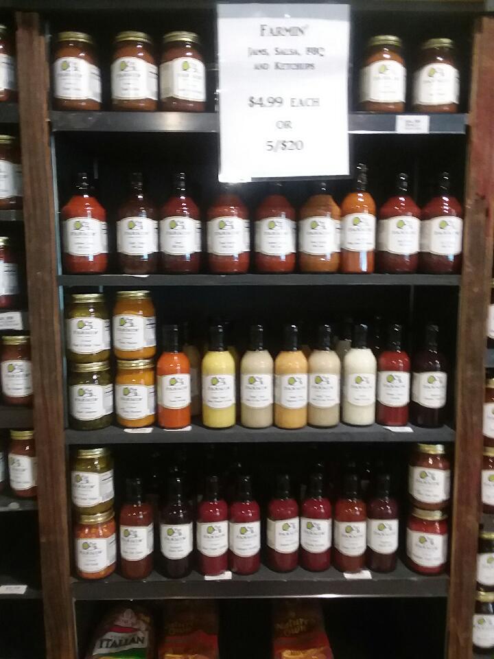 FarminOnFront's tweet photo. Have you seen the "Farmin' Five Deal"?! 5 Farmin' goods for $20! Barbecue Sauce, Salad Dressings, Salsas, and more! Mix and Match! Just look for the tractor logo on the label! #Farmin5 #ShopLocal #ShopFarmin #ILM https://t.co/mRwEq1flvF