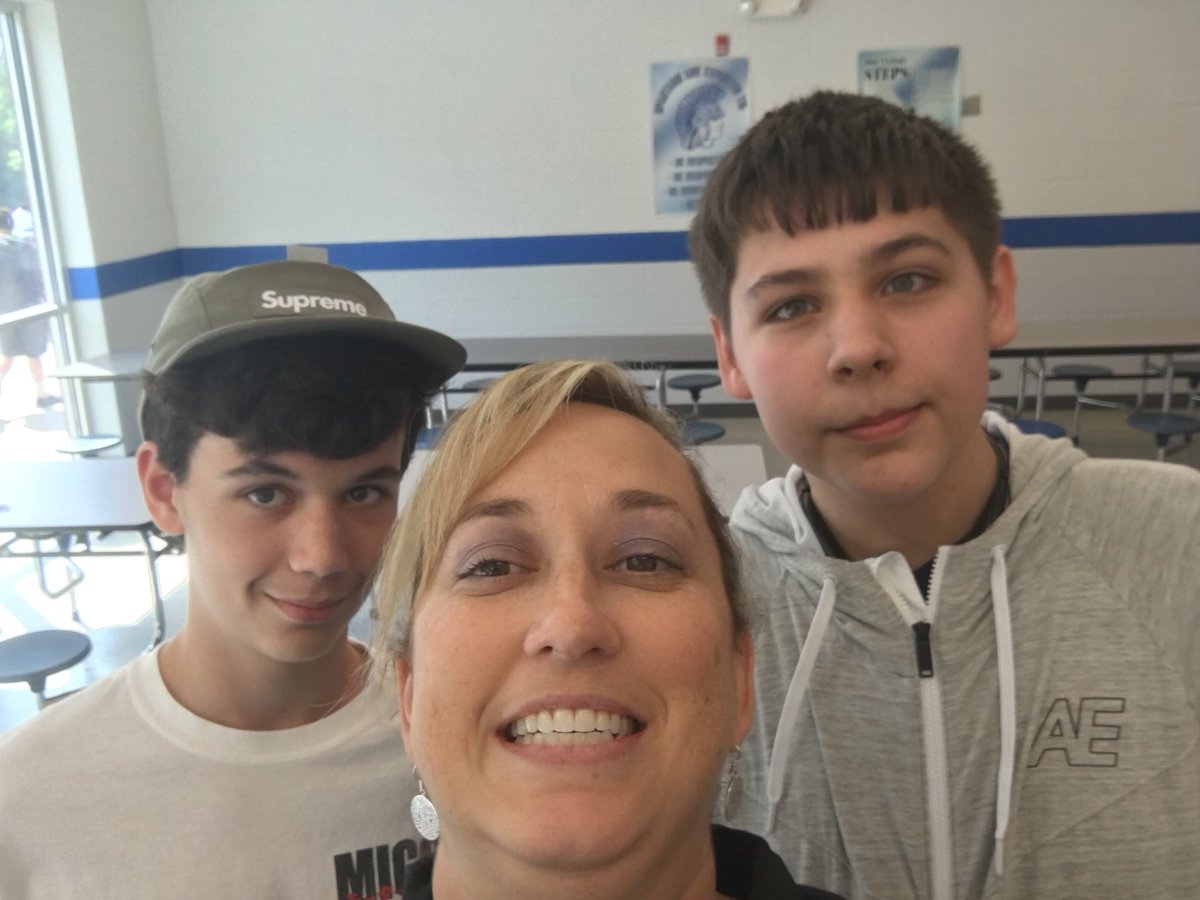 A selfie with two of my former students at FCS!! So proud of them!!