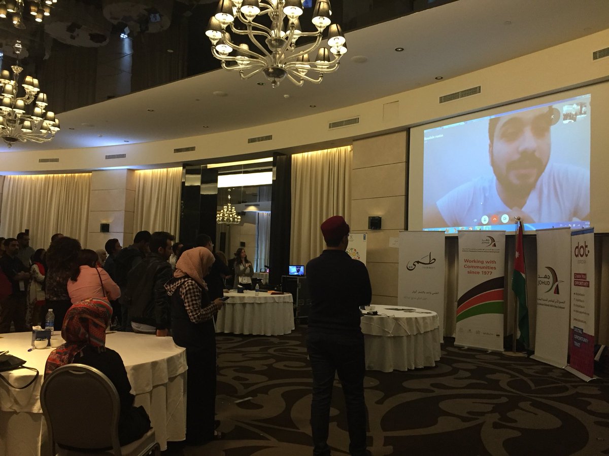 WidadBoukaileh's tweet photo. Former Syrian participant #YLP1 sharing his experience with participants of #YLP4 https://t.co/v8i61JbgO6