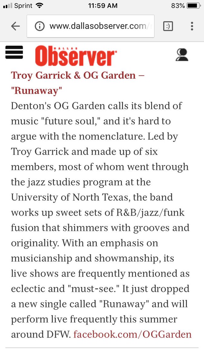 _oggarden's tweet photo. shoutout to @Dallas_Observer &amp; @JeffStrowe for putting us in their “Best New Music In Dallas” article! catch the brand new track in our bio https://t.co/xeYSETTEZ1