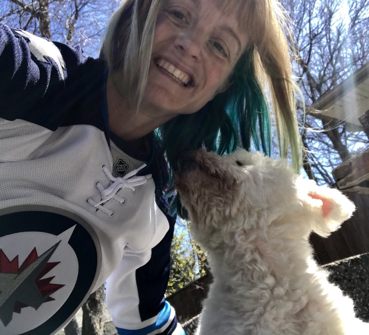 PetCareMB's tweet photo. #GoJetsGo #GameDay #GameSeven #HappyDog #DogWalking #PawsitivePooch #StanleyCup https://t.co/XC90NtlCAY