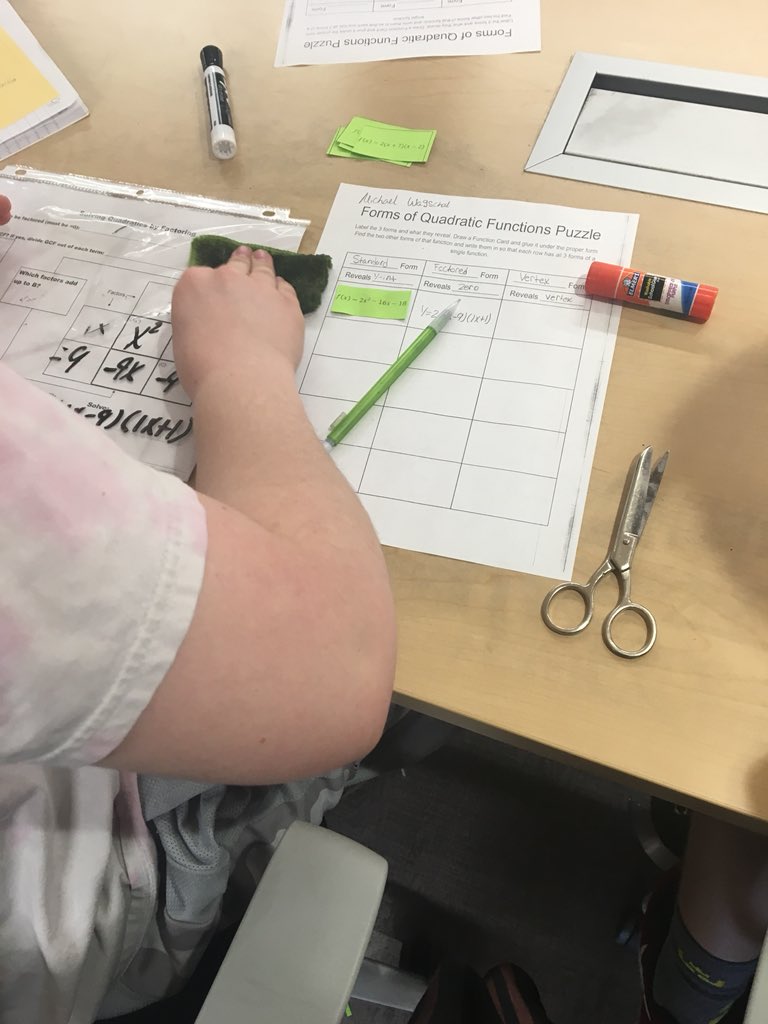 LizSchwindMath's tweet image. Converting quadratic functions into different forms with a puzzle! #teach180