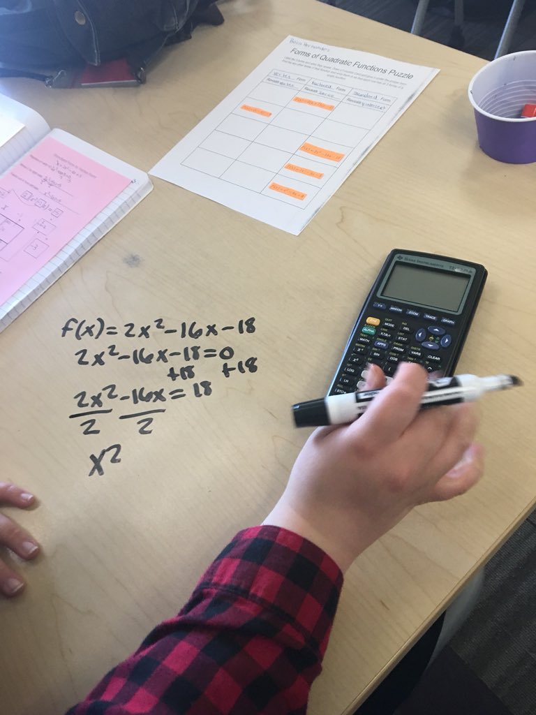 LizSchwindMath's tweet image. Converting quadratic functions into different forms with a puzzle! #teach180