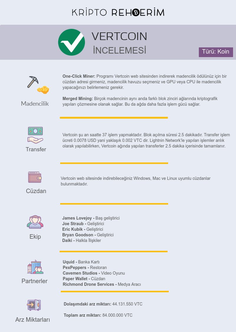 kriptorehberim's tweet photo. 15 gün boyunca incelemesini yapacağımız koinlerden yedincisi Vertcoin (VTC) !

Vertcoin (VTC) İncelemesi

Daha detaylı inceleme için web sitemizi ziyaret etmeyi unutmayın! 

https://t.co/d7QooPn12b

#15Gün15Koin #KriptoRehberim #Vertcoin #VTC https://t.co/u6QLu1lxzp