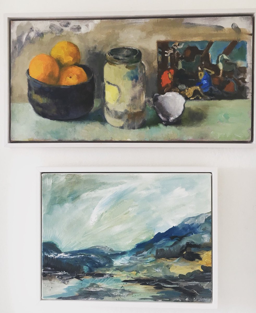 SilsonArt's tweet photo. Open tomorrow, 10.30-4.00.  Would be great to see you.  Little teaser of what to expect with this delectable duo.  Paintings by @davidapthomas ( top) and Sally Marie Gardner.  #Harrogate #yorkshireart #YorkshireDales #yorkshireartist #StillLife https://t.co/XRy7ktSwwn