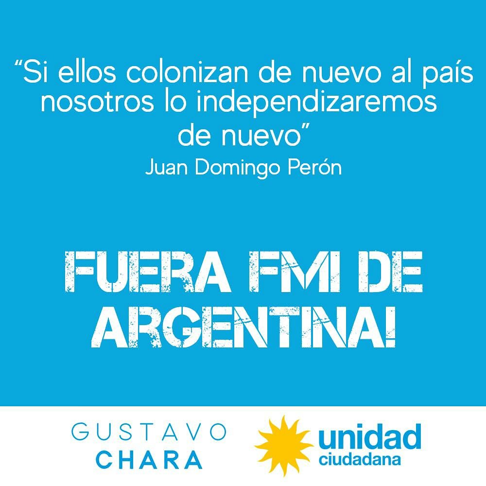 MovAzurduy's tweet photo. Fuera FMI de Argentina!!!!
@GustavoChara17 https://t.co/t0IdC2QQ45