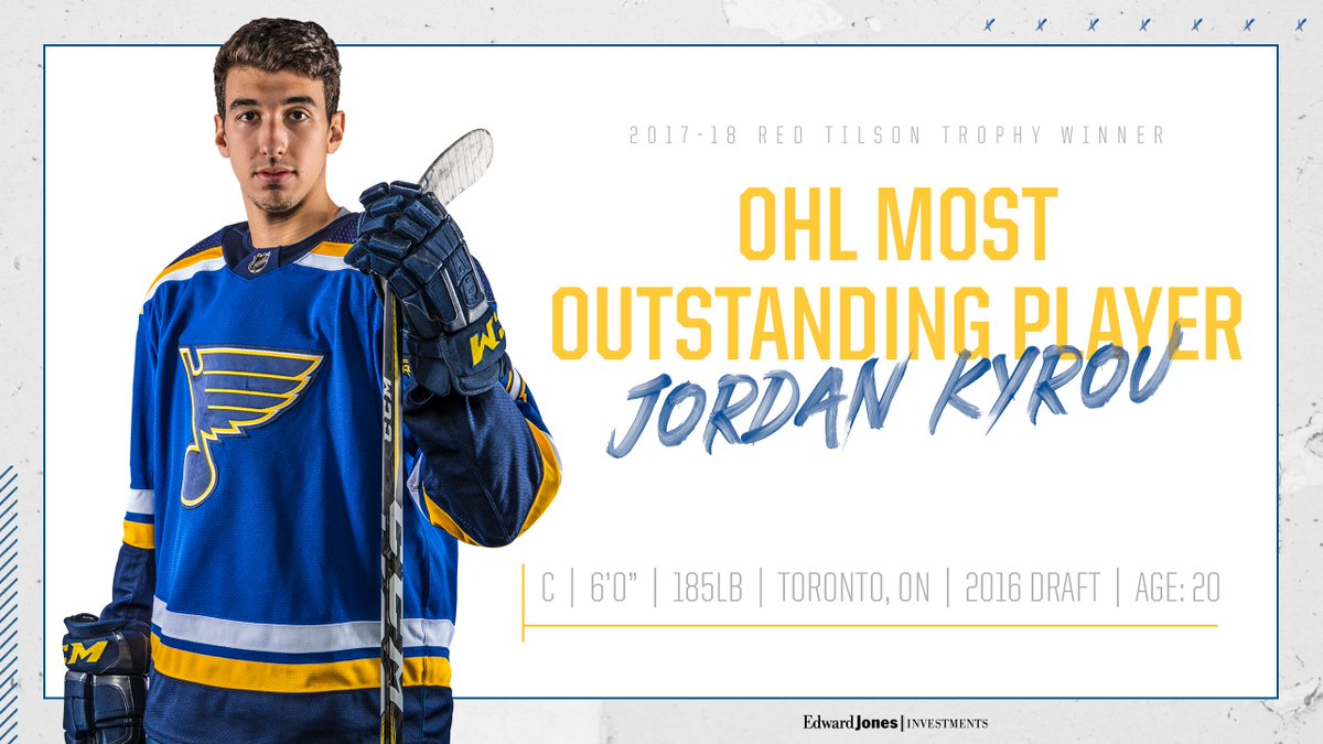 StLouisBlues's tweet photo. Congratulations @JordanKyrou! https://t.co/qR6zaydtPV #stlblues https://t.co/FZLbOwB5JY