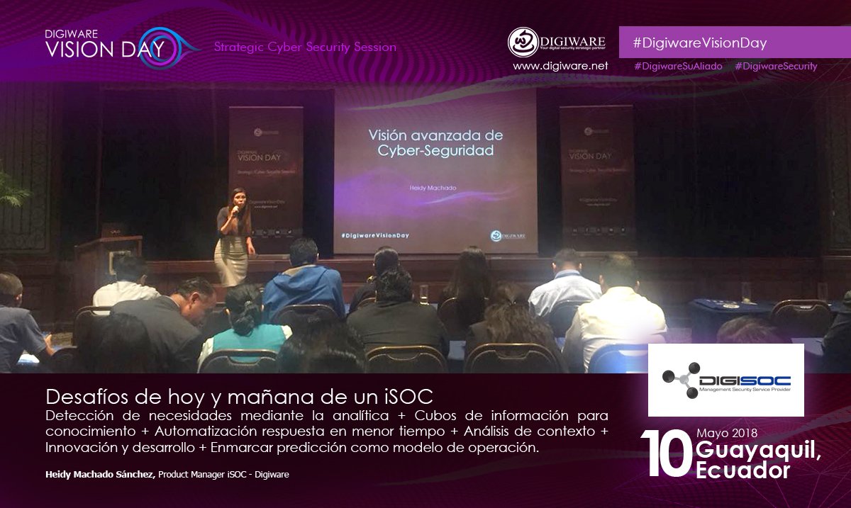 digisoc_mdr's tweet photo. Cómo desarrollar las estrategias de protección digital para la continuidad del negocio.👍🏾#DigiSOC 🤖#DigiwareVisionDay en #Guayaquil 🤖 #TransformacionDigital #Quito #Guayaquil #Ecuador #malware #Security #iSOC #iA https://t.co/ZbDsAsNJWA