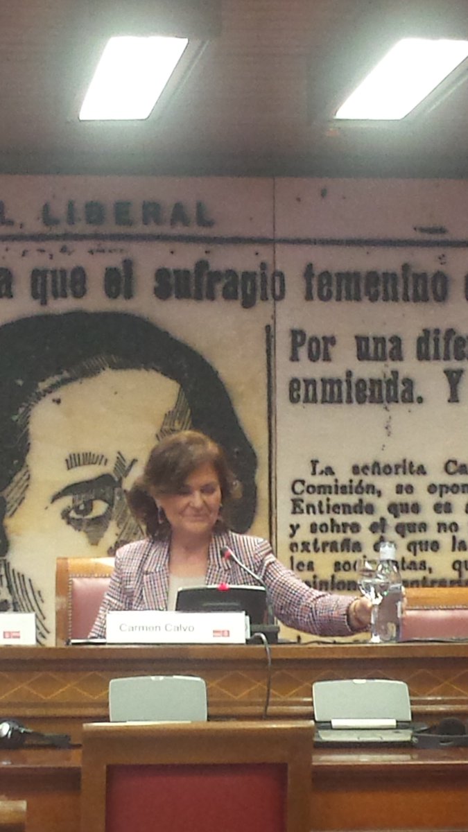 CyM_tw's tweet photo. Promovida en el #Senado por Carmen Calvo, Secretaria de Igualdad y número cuatro del PSOE, #LaCulturaDeLaIgualdad, en la búsqueda de posibles medidas que pueden adoptarse para combatir la #desigualdaddegénero, ha analizado la situación #post8M https://t.co/99V32loqfe