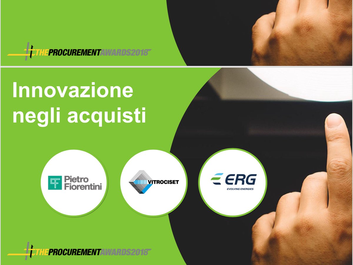 the_procurement's tweet photo. #InnovazionenegliAcquisti I finalisti #erg @Vitrociset @FiorentiniSpa https://t.co/F4LWgSh8B2