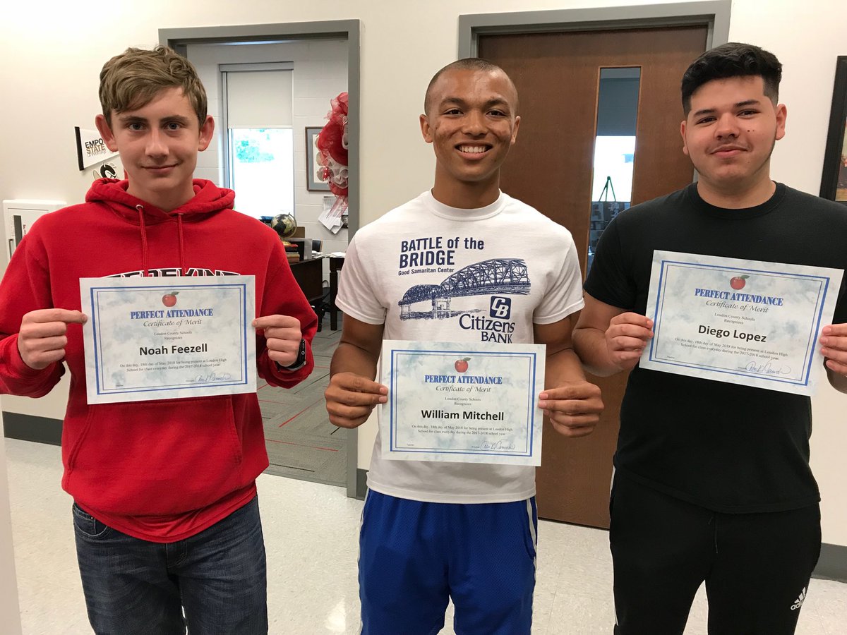 LHS Congratulates Noah, Will and Diego for perfect attendance 2017-2018 school year! 👍🏼😎 #LHS