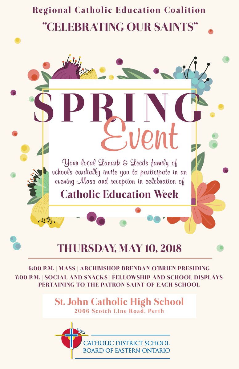 CDSBEO's tweet photo. Tonight!  Spring Event at @SJCHSSPARTANS for #Lanark and #Leeds school families.  #CatholicEdWk https://t.co/Z2mDnEVxOs