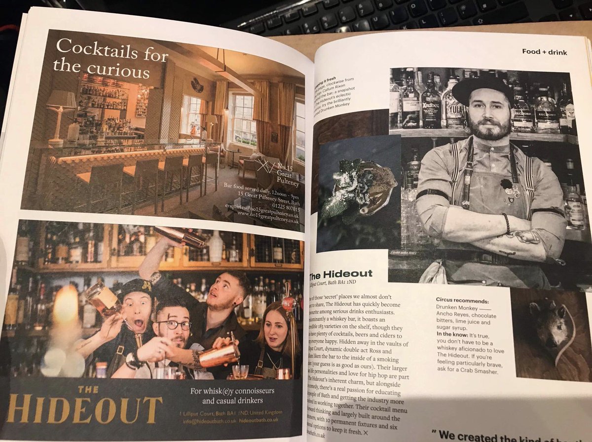 GB_Bartender's tweet photo. Nice little mention in @CircusJournal  with a cheeky picture of the @Hideout_Bath crew! #HiddenDrams https://t.co/LlL2eIrrBi