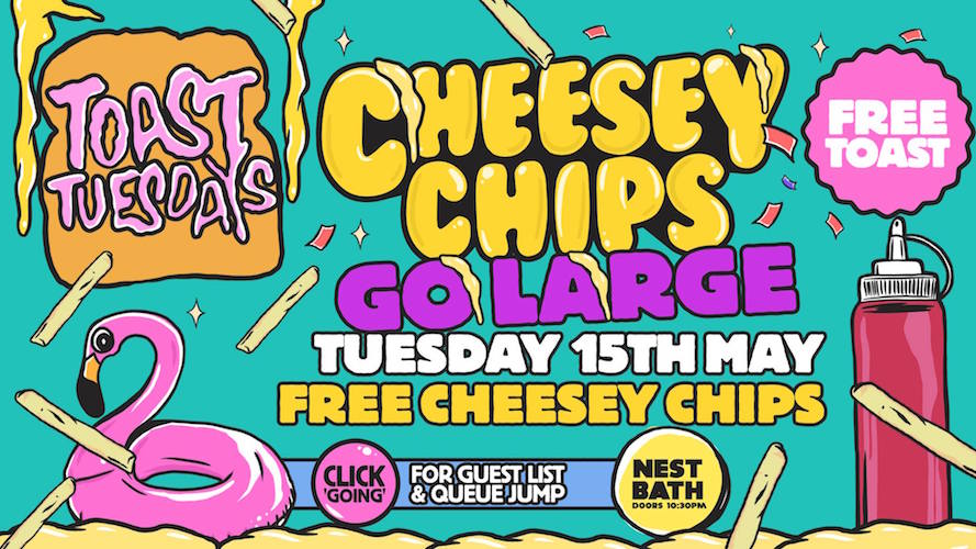 ToastBath's tweet image. SAY CHEESE! 

TOAST DOES CHEESY CHIPS GO LARGE 

***15TH MAY!*** - bit.ly/2ryDFhN