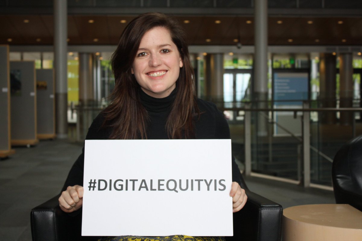SeattleITDept's tweet photo. We are honoring #DIW2018 with thoughts on what #DigitalEquityIs – Seattle’s Smart City Coordinator @KateMGarman says it’s about “Access, Education, and Trust” https://t.co/aeRs7sVwJQ