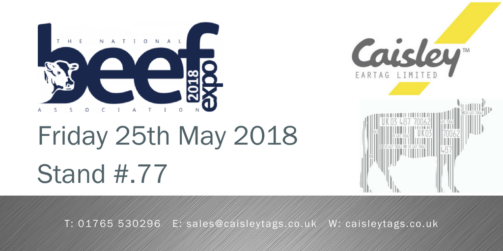 CaisleyTags's tweet photo. If you are going to @beefexpo later this month don't forget to come and see @CaisleyTags on Stand #77 @chatwithhalls #Shrewsbury Auction Centre #TeamBeef #LivestockTags #CaisleyTags #ManagementTags #CattleTags #BeefExpo18 https://t.co/jCHSayKWU7
