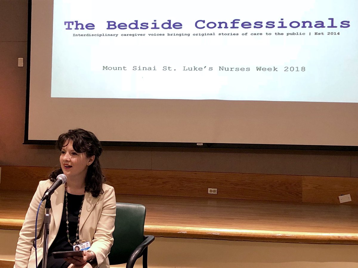 NotesOnNursing's tweet photo. .@MountSinaiNYC .@MountSinaiNurse in honor of #NursesWeek #NursesWeek2018 nurse writers share stories at the #bedsideconfessional led by Amanda Anderson .@nurseswriting https://t.co/mmVTNUY7kg
