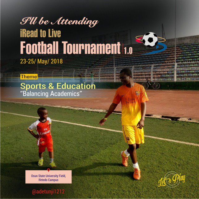 SuleJacobs's tweet photo. For the Love of Education
2018 CHILDREN'S DAY!!!
β½β½β½ for the Boys
πππ for the Girls
πππ for All participants.
πΆπΆπΆ For Spectators
π for the WINNER!
#SportsandEducation
#BalancingAcademics https://t.co/S18g7KOi7j