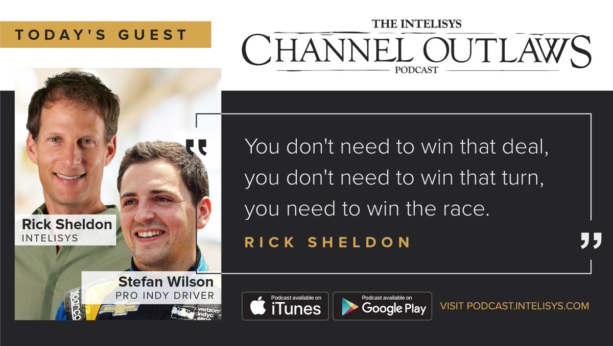 IntelisysCorp's tweet photo. New on  #ChannelOutlaws: Pro IndyCar driver @stef_wilson and Intelisys Co-Founder Rick Sheldon on the Indy 500, looking to racing teams for your next IoT deal, why past gains don’t guarantee future success, and much more. Listen now: https://t.co/DJUCLMkKeQ https://t.co/anRlokvgNa