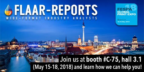 FLAAR_REPORTS's tweet image. Only 4 days left for @FESPA Berlin 2018! 
 Visit our booth # C-75, Hall 3.1 #wideformat #digitalprinting #digitaltextile #PRINTING