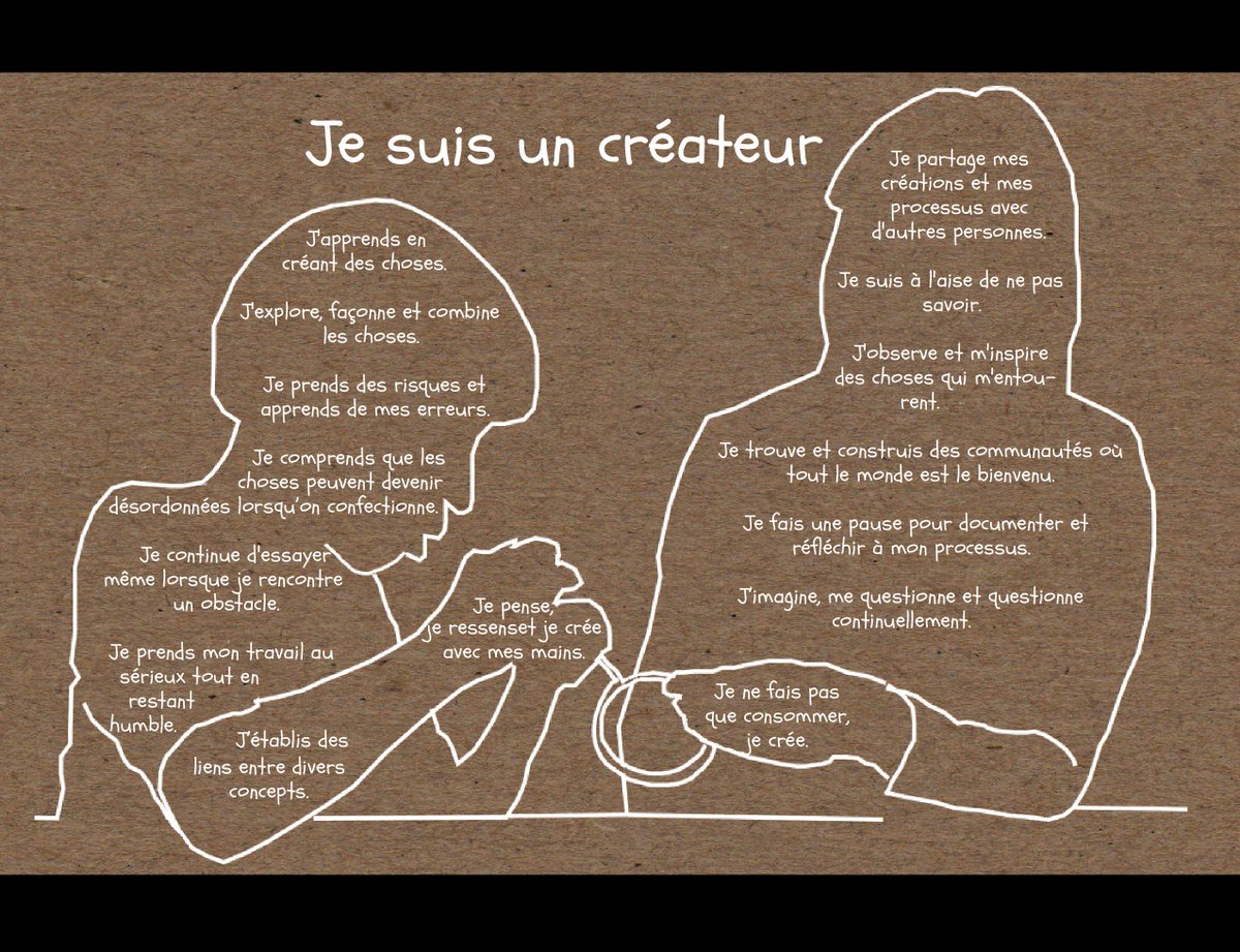 CuriousAlishaCo's tweet image. #startmaking french resources available now. Thanks to @MatGauths for translating the 'I am a maker' and 'Being a Facilitator' posters. It's a great start. Wouldn't it be nice to have a complete French book version? @mizzdmartin @MakerEdOrg @gbreslow