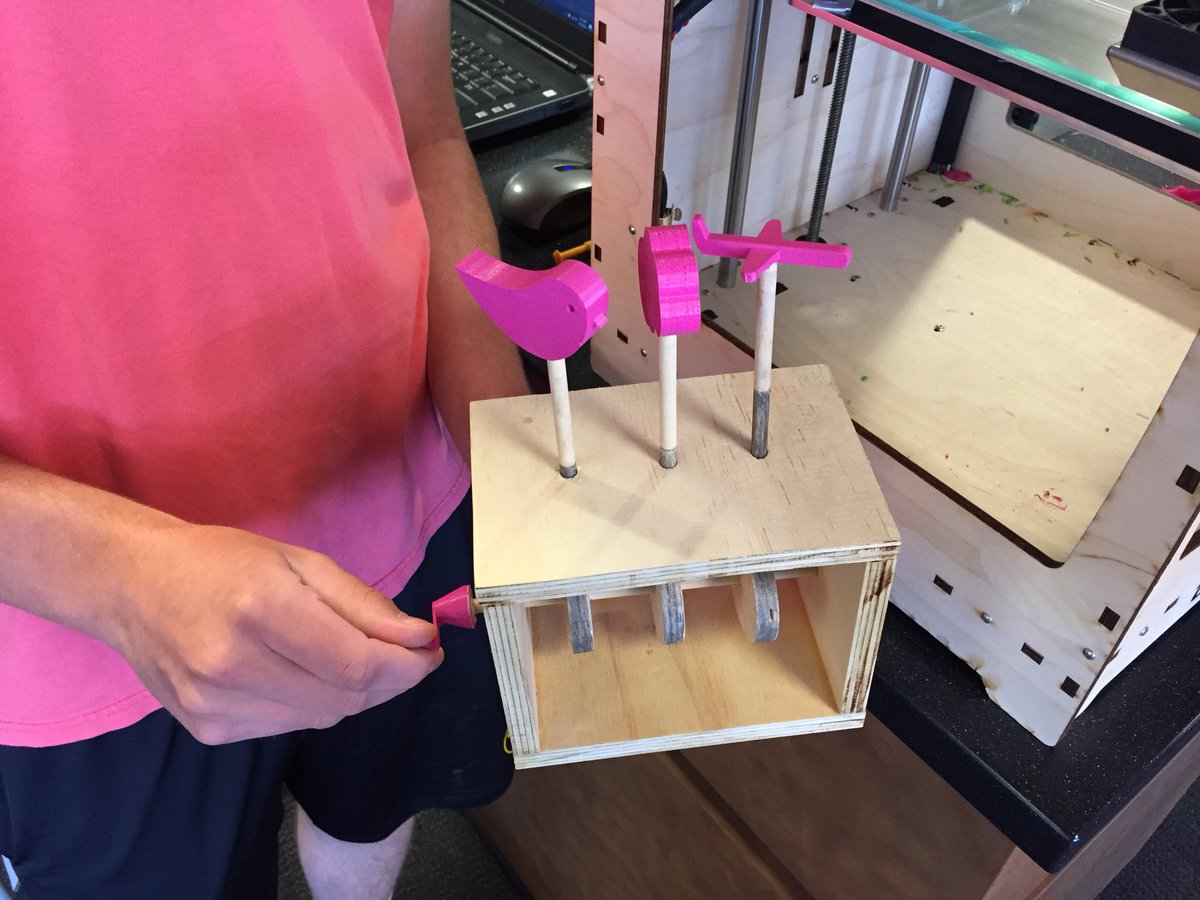 RSHSLibrary's tweet photo. A great design/production collaboration between Intro to Engineering and the 3D Print Team. What a cool mechanical toy! #what we do #RSD_STEM https://t.co/uj2v99Fv8k