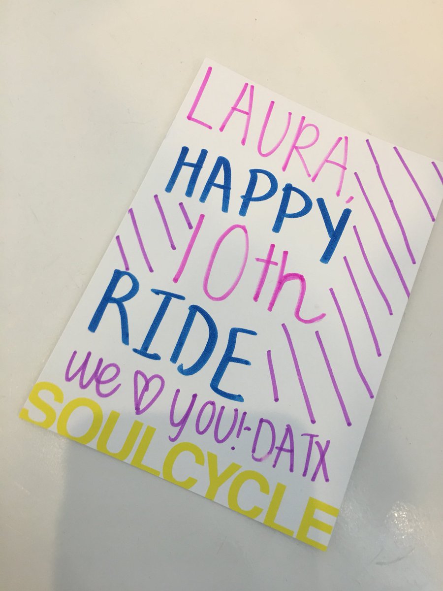 ladesu's tweet image. You sure do know how to make a girl feel special @soulcycle! Thx #DATX Crew! #Operation80 #AlmostHalfway #TapItBack