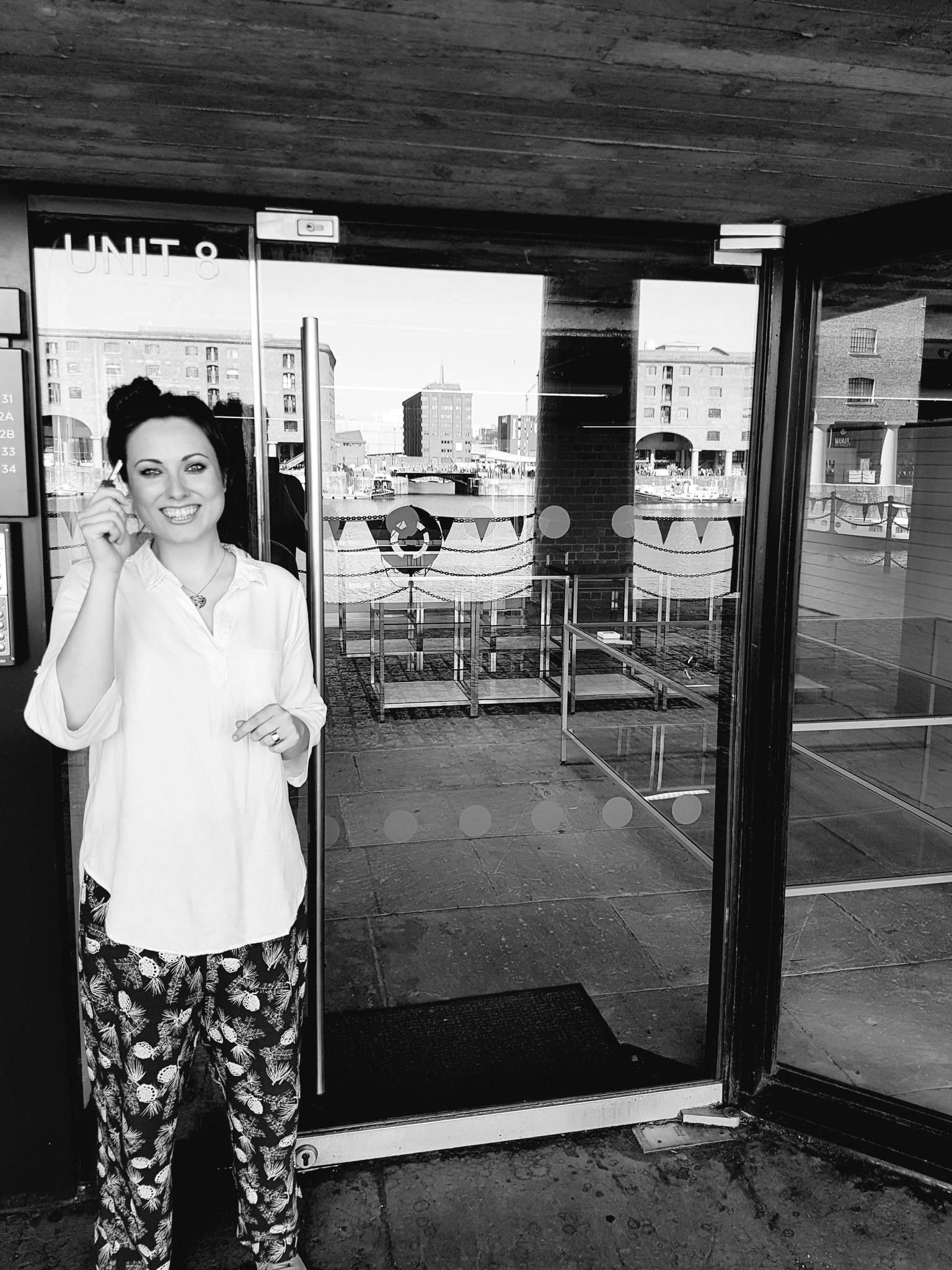 Katherine Caldwell with keys to The Nest