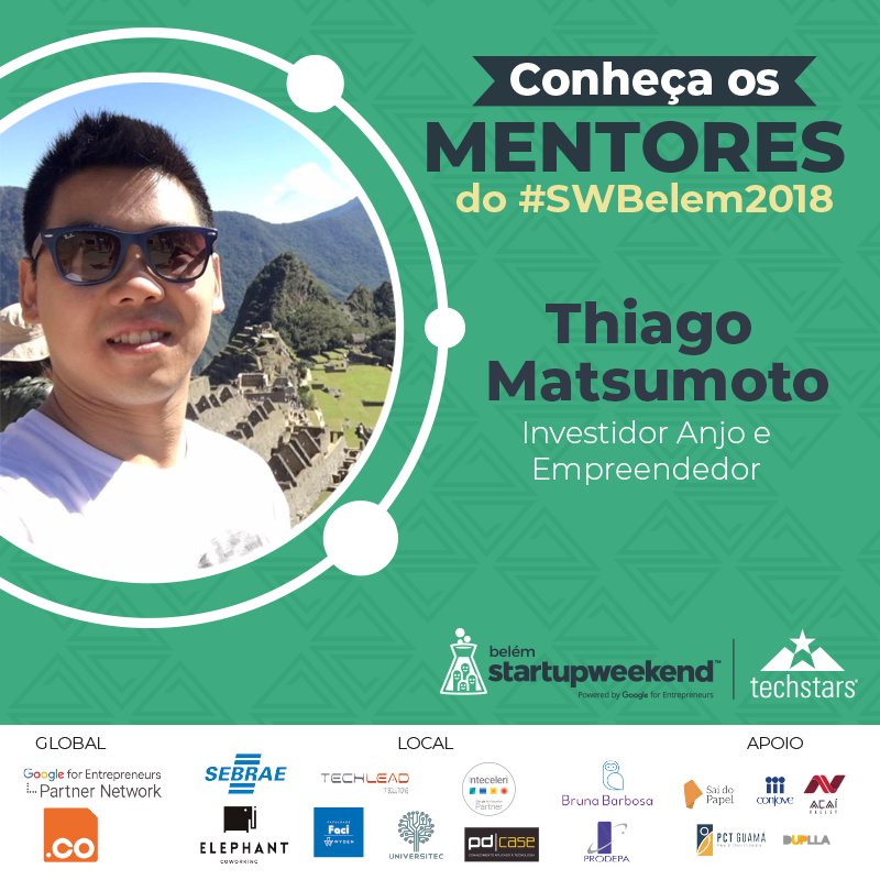 swbelem's tweet image. O empreendedor Thiago Matsumoto é presença confirmada no #SWBelem2018