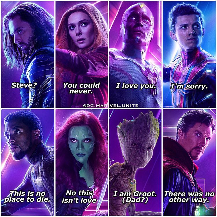 TheMarvelvsDC's tweet image. Who had the best last words? #AvengersInfinityWar
